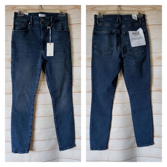 Good American Good Legs Crop Cotton/Elastane Stretchy Skinny Jeans Size 6/28